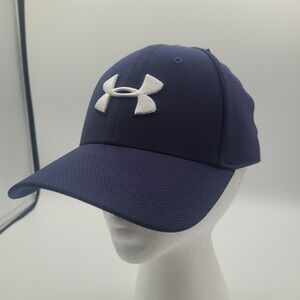 Under Armour UA Blitzing 3.0 Stretch Fitted Cap Hat Navy White Sz M/L NWT